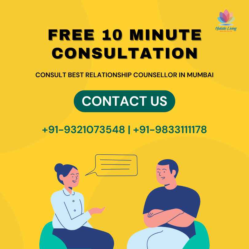 Take a 10-minute free consultation with best marriage counsellor in Mumbai at Holistic Living Wellness Studio, leading center for marriage counselling in Mumbai.