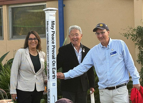 Morning Rotary, Boys & Girls Club unveil new Peace Pole, Santa Barbara County, California-usa
