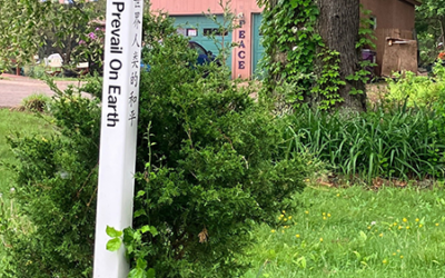 Peace Pole in Deep River, Connecticut, USA