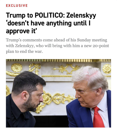 Donald Trump discusses his meeting with Ukrainian President Volodymyr Zelenskyy, emphasizing his approval needed for actions regarding the ongoing conflict.