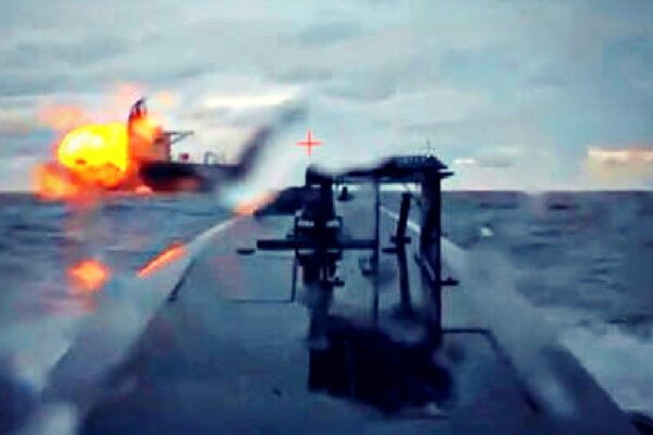 WATCH: Ukraine Strikes Another Oil Tanker from the Russian Shadow Fleet