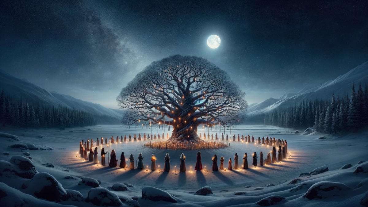awaken-Yule’s Eve corresponds to several mythic and archetypal templates that appear in cultures across the globe with the eternal feminine forces that shape existence. Beneath the blanket of stars and bathed in the soft glow of candlelight, an inner sanctuary is born for communing with the nurturing magic of divine feminine frequencies. In Supernal Mother’s protection and nexus of love - combined with many generations of ancestral guidance - blessed expressions of gratitude take center stage within the heart-womb/heart-hara of every man and woman. Regardless of our gender, we are all children of Ma’s Universal Womb at the Center of All Creation.