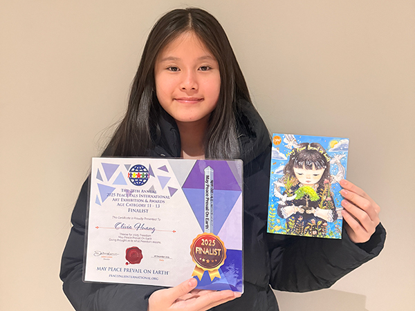 Olivia Huang Peace Pals International Finalists 2025, Age 12, Canada