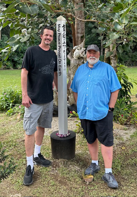 Peace Pole Byodo in Temple Kane’ ohe Hawaii, USA