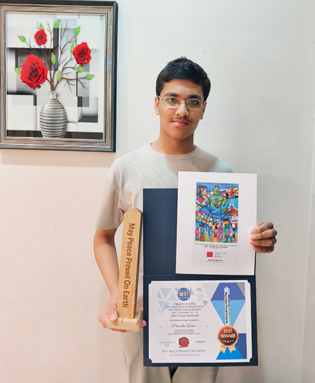Pranshu Saini Peace Pals International 3rd Place 2025, Age 14, Bahrain