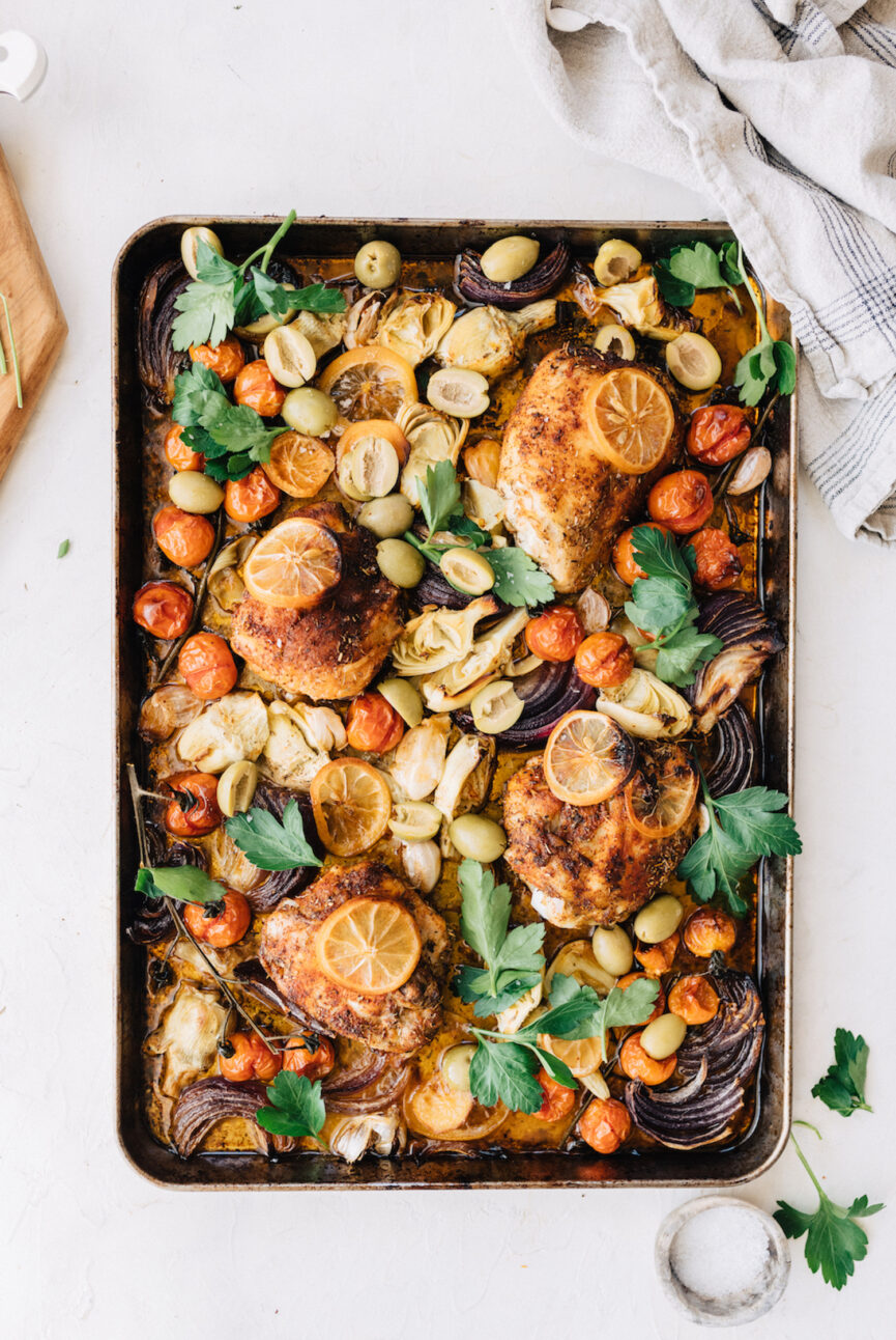 lemon sheet pan chicken