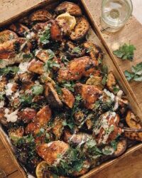 This Sheet Pan Chicken with Japanese Sweet Potatoes Is Everything I Want In a Weeknight Dinner