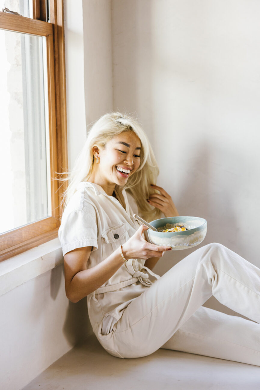 Woman eating_nervous system regulation