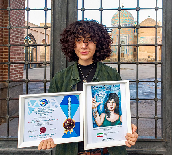 Elay Mohammadalizadeh Peace Pals International Finalists 2025, Age 15, Iran.