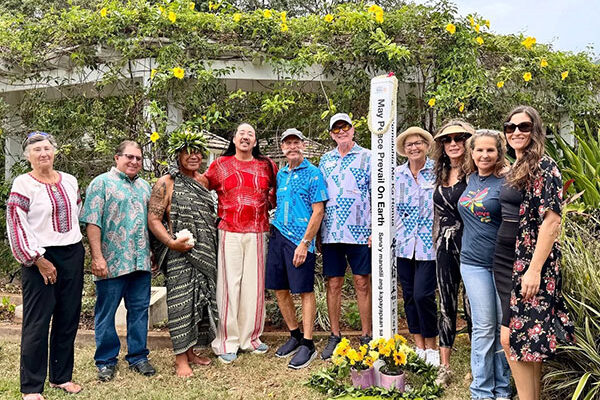 Imua Family Services, Plants Peace Pole Wailuku, Hawaii, USA