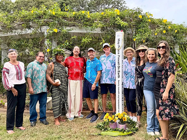 Imua Family Services, Plants Peace Pole Wailuku, Hawaii, USA