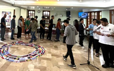 Living Peace International Guides University Students in a Peace Flag Ceremony in Tagaytay.