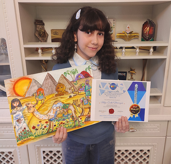 Nilya Sadat Mirrezaie Peace Pals International Finalists 2025, Age 12, Iran.