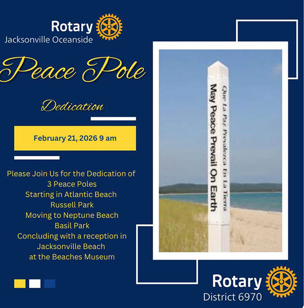Times call for Unity “We” Plant Peace Poles, Jacksonville Beach Metropolitan, Florida, USA