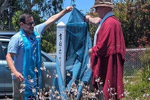 Unveiling of the Peace Pole at Margaret Uniting Church, Western Australia.