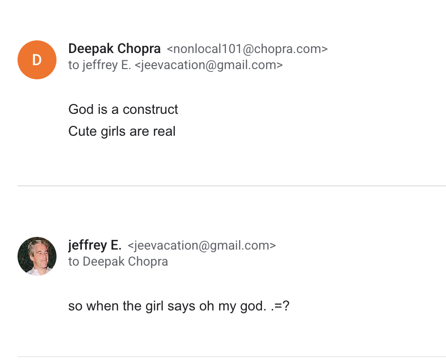 Spiritual Wellness Author, Deepak Chopra Says Insane Things In His Emails To Jeffrey Epstein