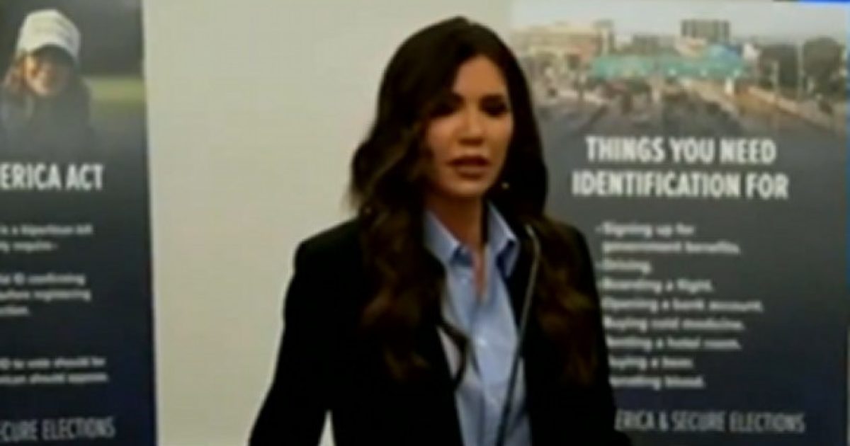 Kristi Noem Triggers the Left With Perfectly Reasonable Comments About Voter Integrity (VIDEO)