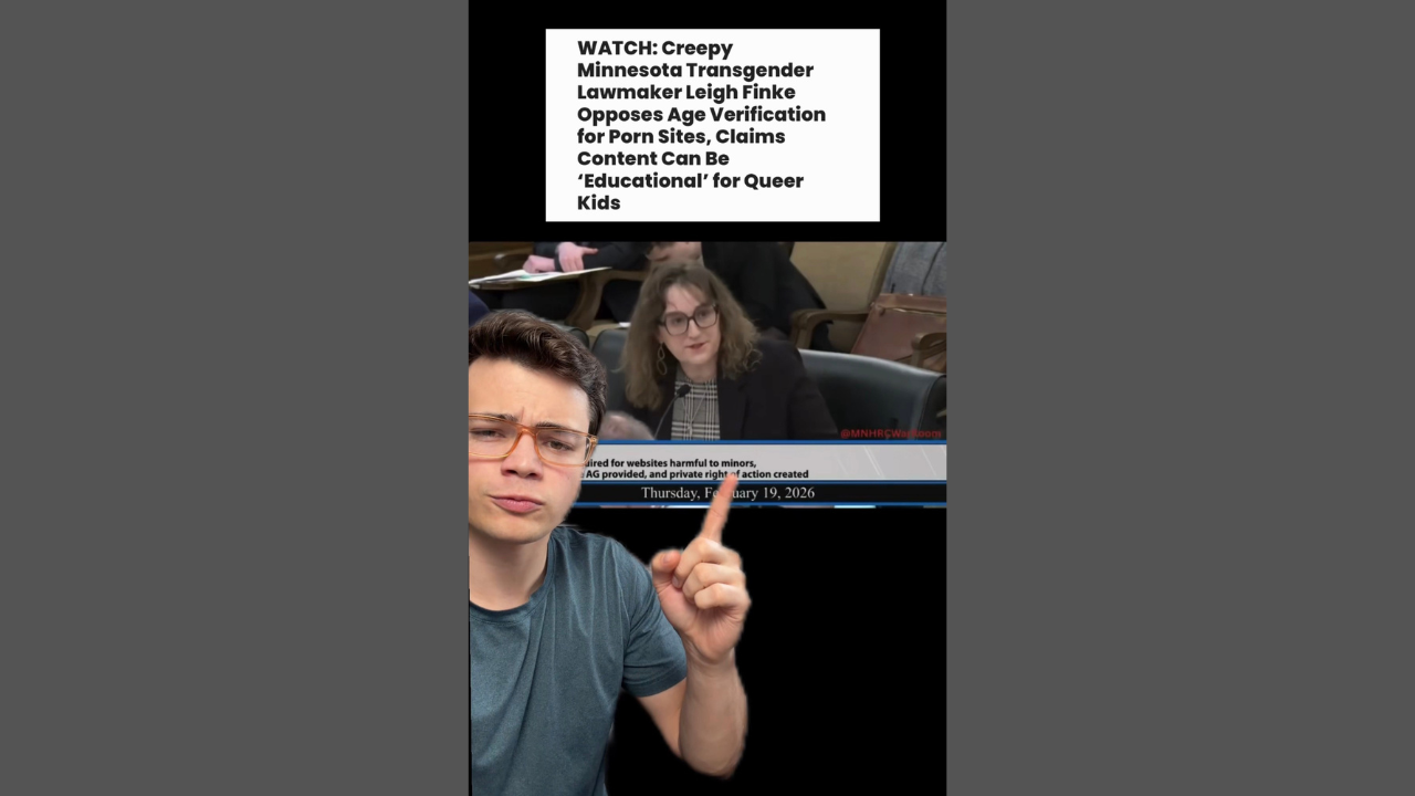 Minnesota lawmaker Leigh Finke discusses age verification for adult content, arguing it can be educational for queer youth during a legislative session.