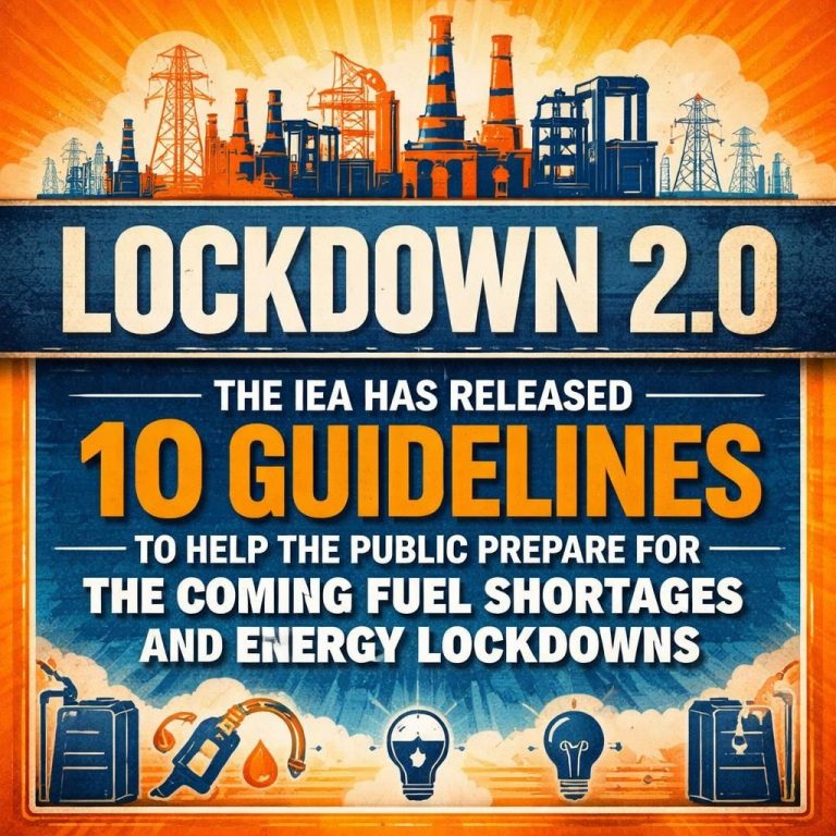 Lockdown 2.0: The IEA Has Released 10 Guidelines To Help The Public Prepare For The Coming Fuel Shortages And “Energy Lockdowns”