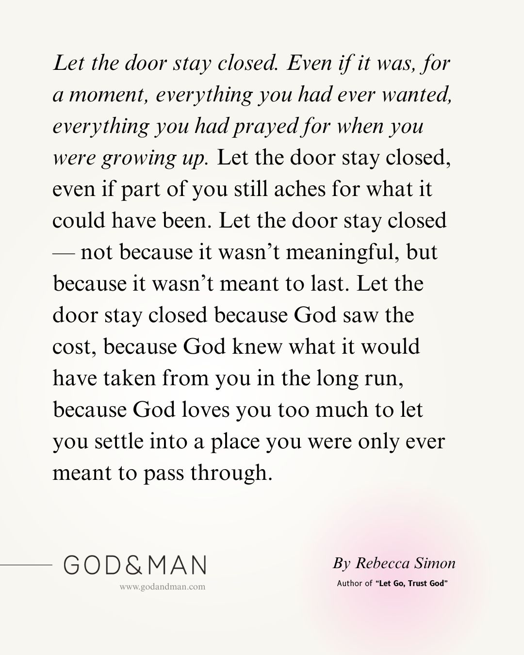 Everything Will Fall Into Place Without You Forcing It There