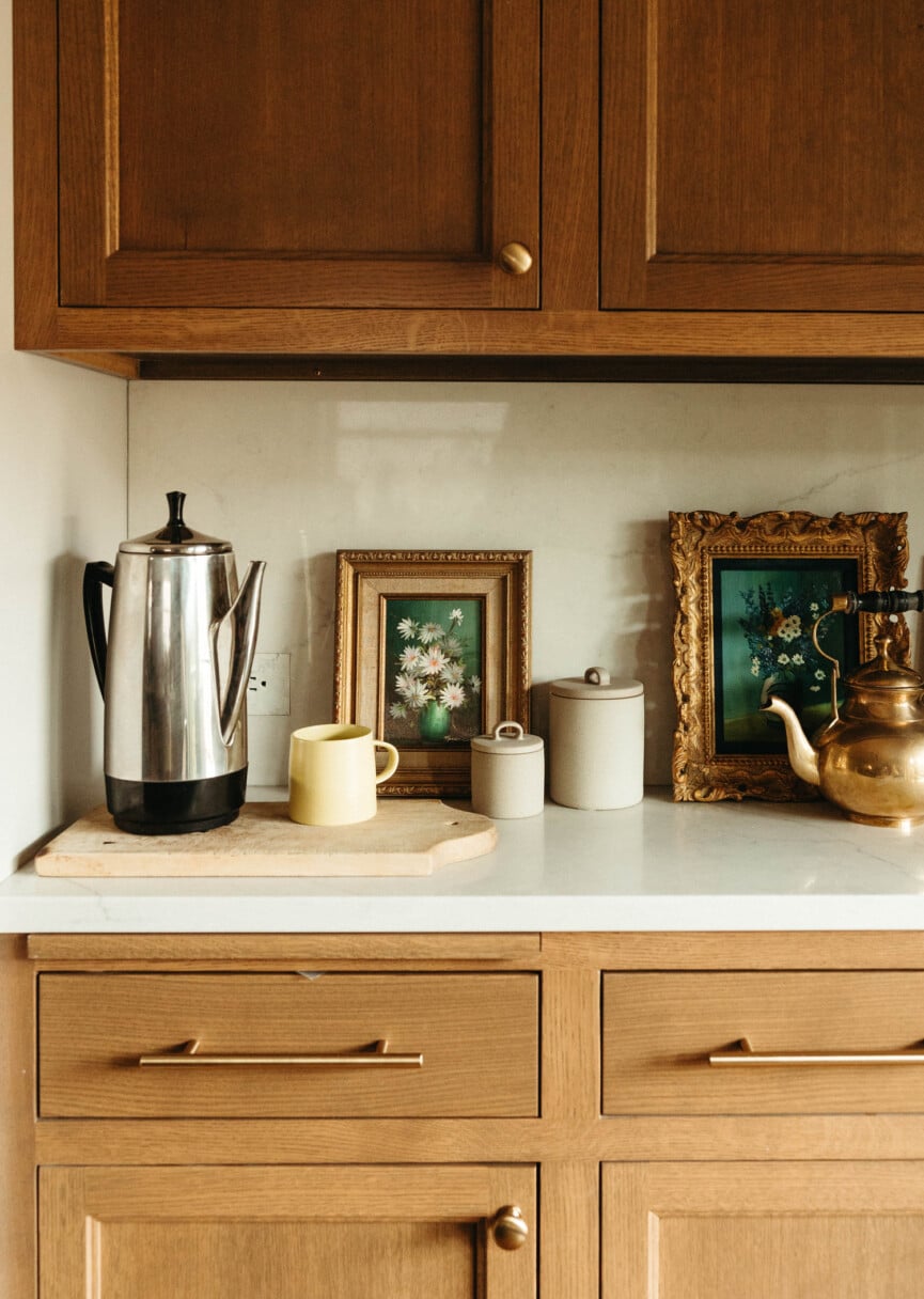 organized kitchen drawers coffee nook