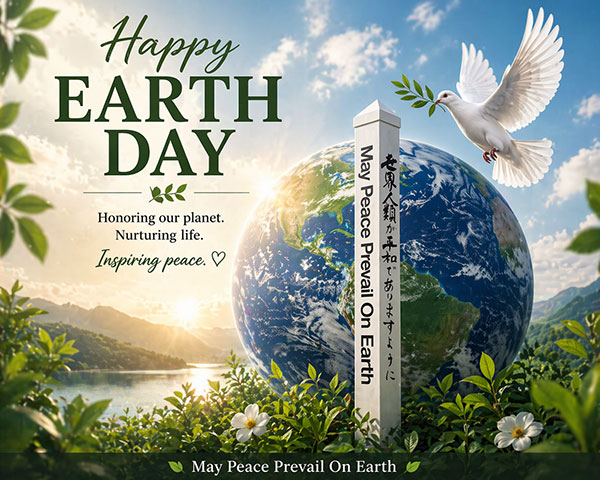 Happy Earth Day 2026! Caring for the Earth is an Act of Peace.