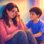 Why I Let My Kids See My Sadness Now (After Hiding It for Years) Mother-crying