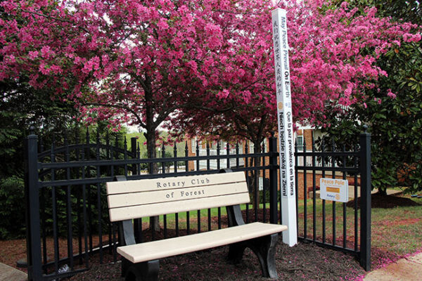 Peace Parklet installed in Lynchburg, Virginia, USA