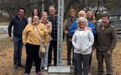 Peace Pole in Rocheport, Missouri, USA