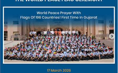 SGVP International School Held World Peace Flag Ceremony in Gujarat, India.