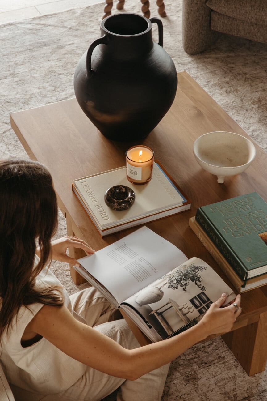 Reading coffee table books