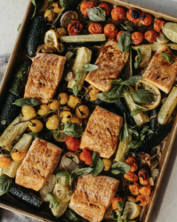 This Sheet Pan Balsamic Salmon Is the Simple Dinner That Always Delivers