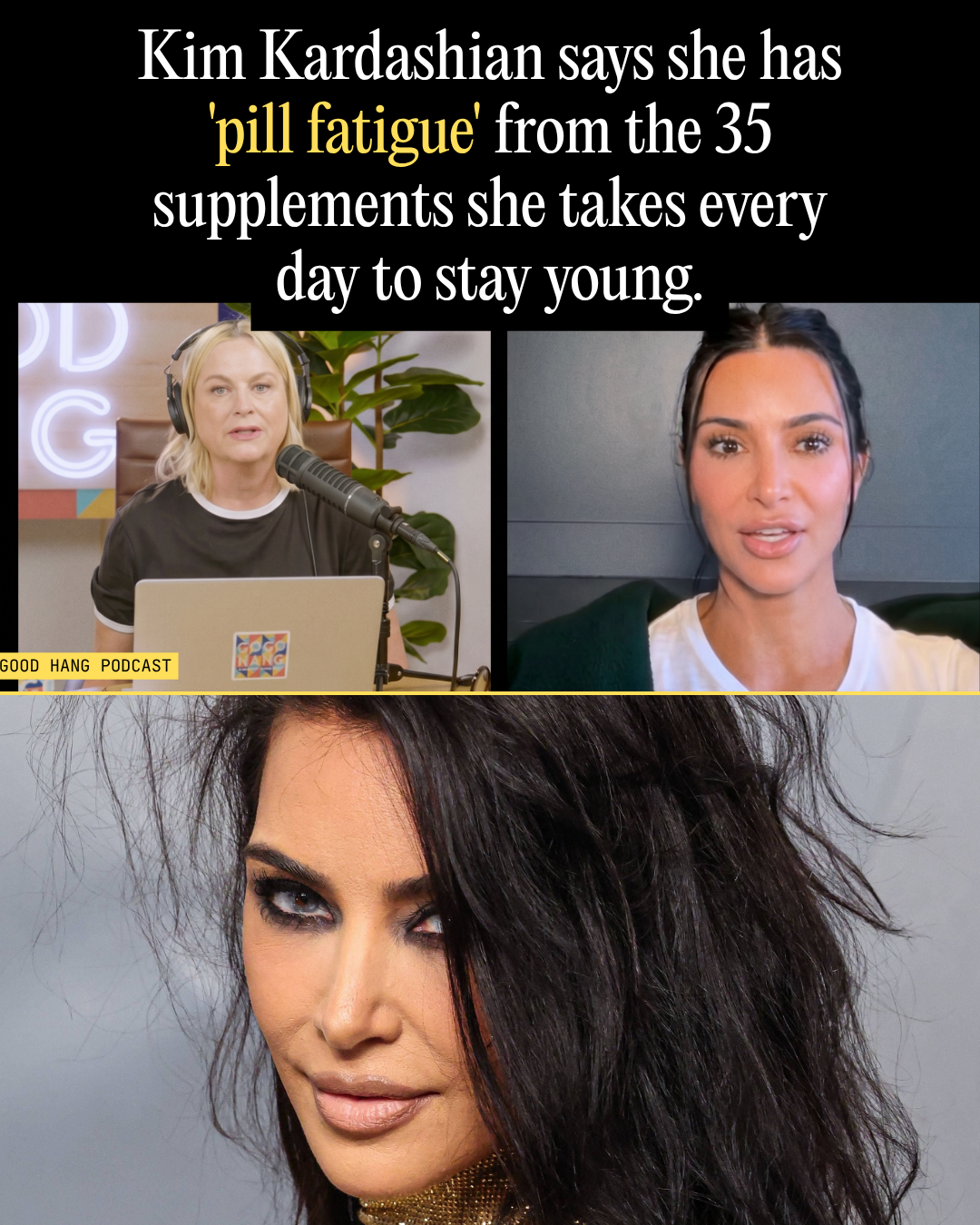 Kim Kardashian Says She Has ‘Pill Fatigue’ from the 35 Supplements She Takes Every Day to Stay Young