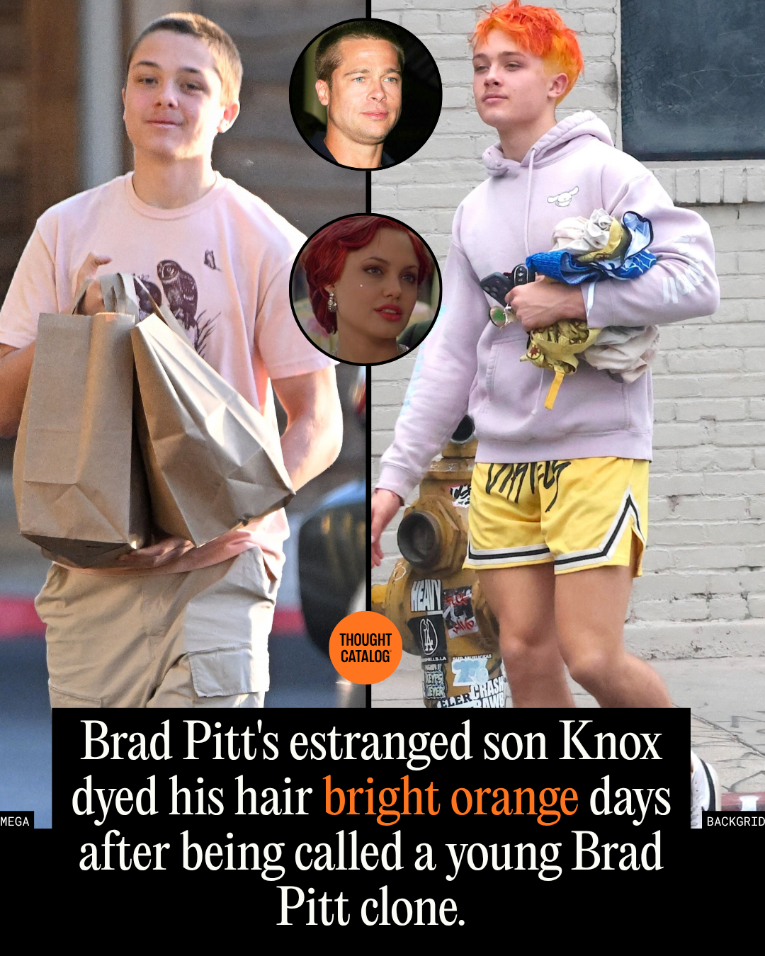 Brad Pitt’s Estranged Son Knox Dyed His Hair Bright Orange Days After Being Called a Young Brad Pitt Clone