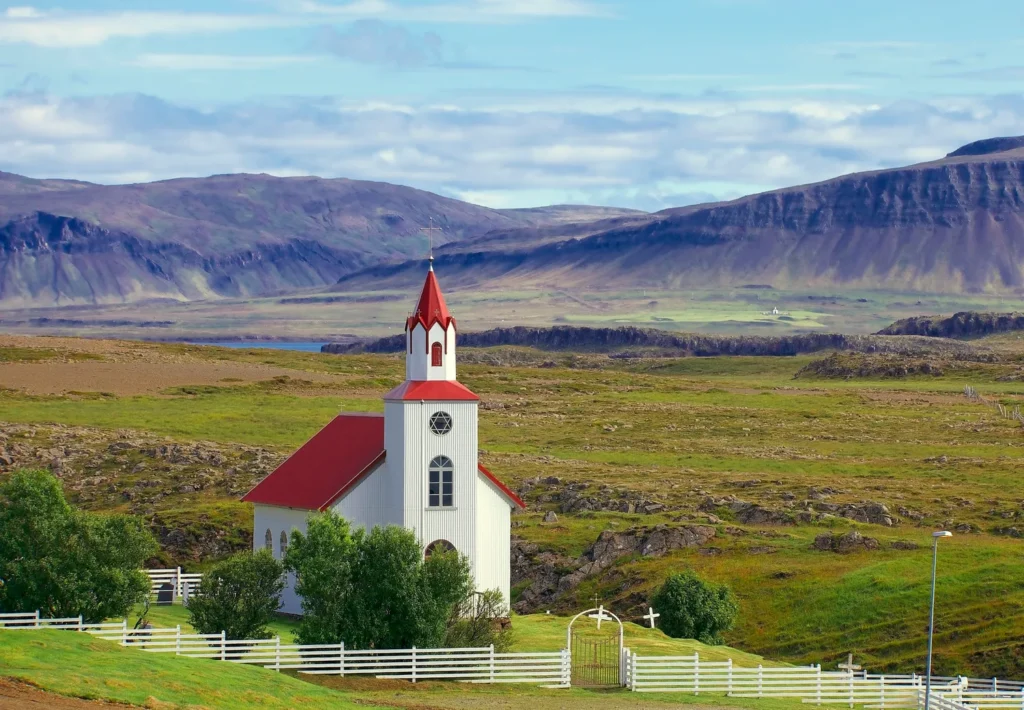 awaken-A church near Stykkishólmur, Iceland.