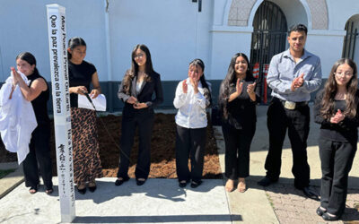 Watsonville High Hope Club Unveils Peace Pole, Watsonville, California, USA.
