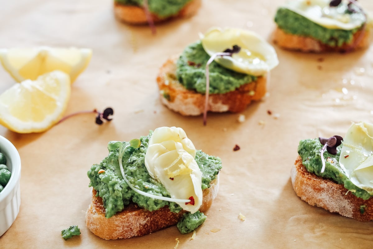 Artichoke & Spring Pea Crostini