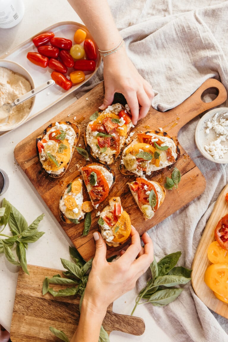 Hummus Toast with Tomatoes, Feta, & Za'atar_mediterranean recipes