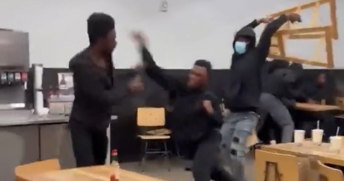 All Hell Breaks Loose at DC Navy Yard Chipotle: Father Shields Terrified Children as ‘Teens’ Break Out in Violent Brawl, Throw Chairs (VIDEO)