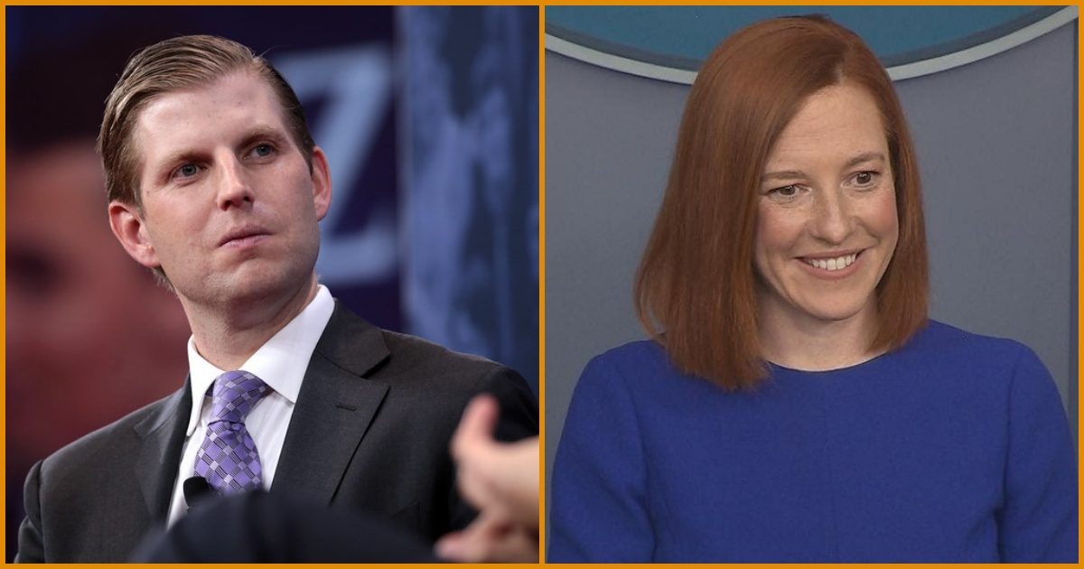 Eric Trump Threatens to Sue Lying Jen Psaki and MSNOW Over Blatant Fake News About China Trip