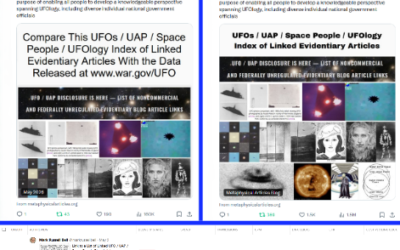 Reactions to This Blogger’s X Posts Promoting “UFOs / UAP / Space People / UFOlogy Index of Linked Evidentiary Articles”