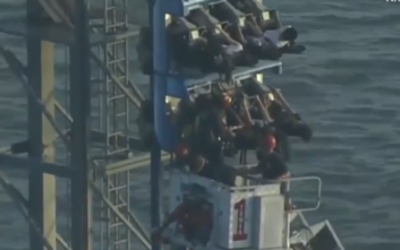 Roller Coaster Malfunction Leaves Eight Riders Stranded Nearly 100 FEET in the Air for Hours Before Heroic Firefighters Save the Day (VIDEO)