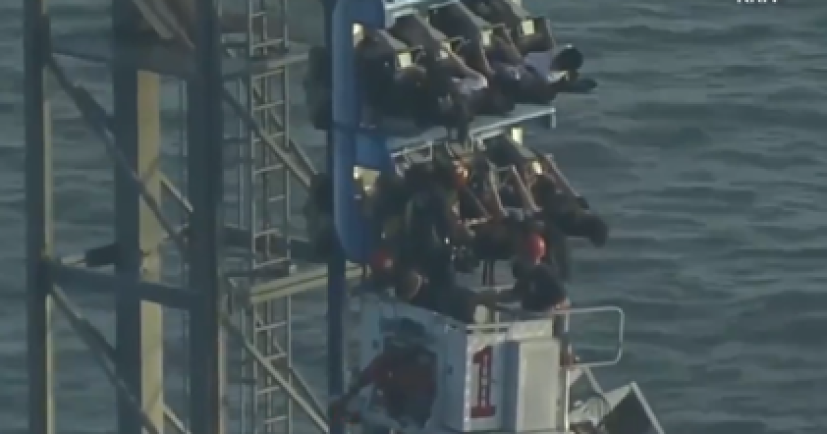 Roller Coaster Malfunction Leaves Eight Riders Stranded Nearly 100 FEET in the Air for Hours Before Heroic Firefighters Save the Day (VIDEO)