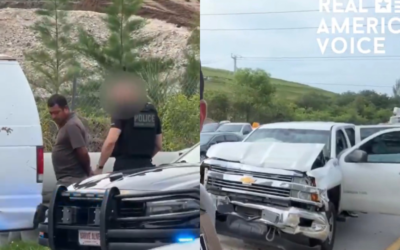 INSANE! UNLICENSED Illegal Alien Driver Causes Accident on Freeway Right Next to ICE Arresting Another Illegal (VIDEO)