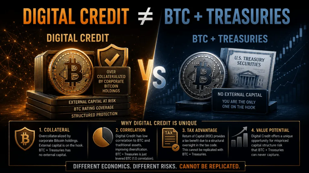 No – Digital Credit Cannot Be Replicated With Bitcoin and Treasuries