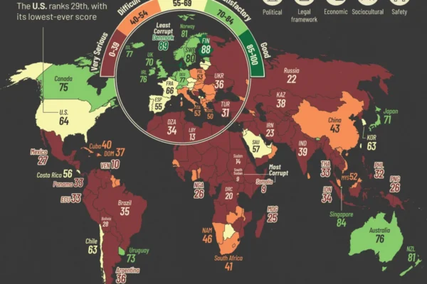 Mapped: The World’s Most and Least Corrupt Countries
