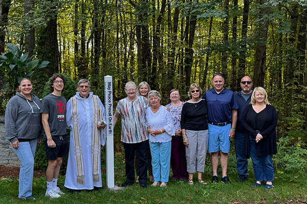 Peace Pole Blessed at St. Joseph’s Church, Charlton, Massachusetts, USA.