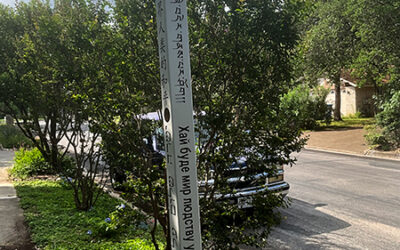 Solar light Atop our Peace Pole, San Antonio, Texas, USA