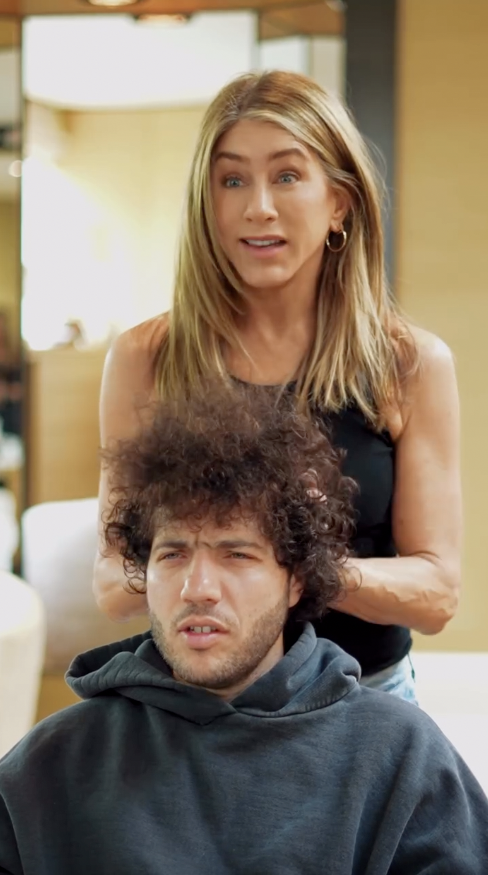 Jennifer Aniston, Selena Gomez, and Benny Blanco in a LolaVie promotional video