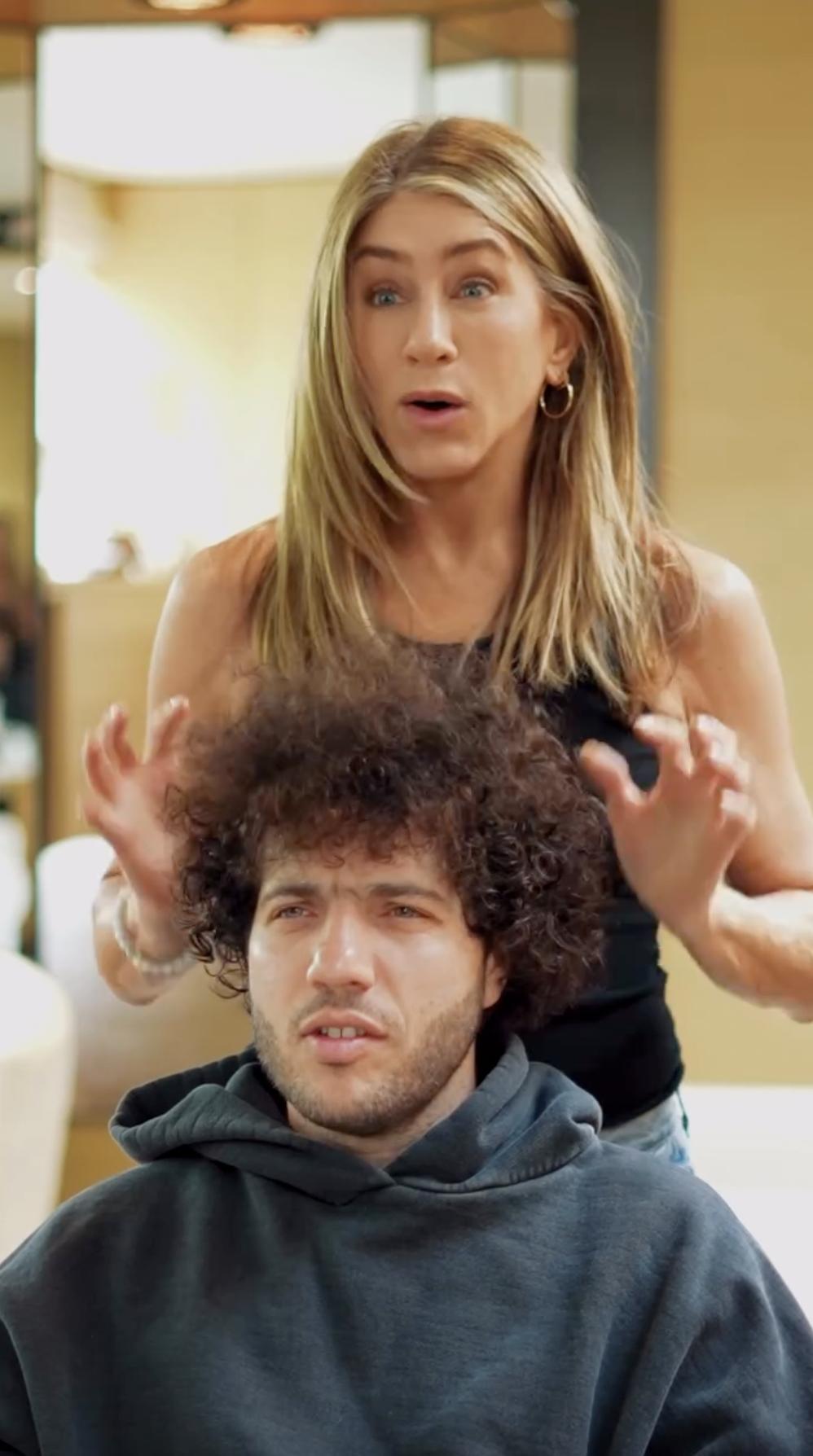Jennifer Aniston, Selena Gomez, and Benny Blanco in a LolaVie promotional video